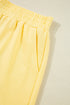 Patchwork Paneled Half Button Pullover Loungewear Short Sets