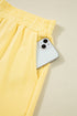 Patchwork Paneled Half Button Pullover Loungewear Short Sets