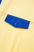 Patchwork Paneled Half Button Pullover Loungewear Short Sets