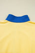 Patchwork Paneled Half Button Pullover Loungewear Short Sets