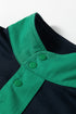 Patchwork Paneled Half Button Pullover Loungewear Short Sets