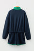 Patchwork Paneled Half Button Pullover Loungewear Short Sets