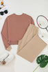 Patchwork Paneled Long Sleeve Wide Leg Pant Set