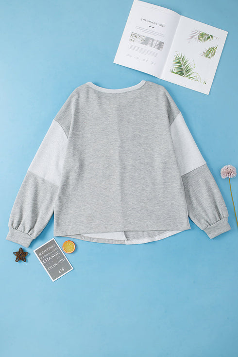 Patchwork Patterned Double Pocket Long Sleeve Shirt