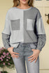 Patchwork Patterned Double Pocket Long Sleeve Shirt