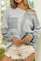 Patchwork Patterned Double Pocket Long Sleeve Shirt