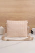 Patchwork Pocket Detail Woven Texture Faux Leather Shoulder Bag