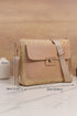 Patchwork Pocket Detail Woven Texture Faux Leather Shoulder Bag