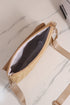 Patchwork Pocket Detail Woven Texture Faux Leather Shoulder Bag