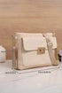 Patchwork Pocket Detail Woven Texture Faux Leather Shoulder Bag
