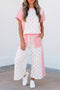 Patchwork Polka Dot Paneled Wide Leg Pant Set