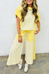 Patchwork Polka Dot Paneled Wide Leg Pant Set