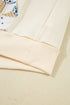 Patchwork Print Detail Kangaroo Pocket Pullover Hoodie