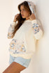 Patchwork Print Detail Kangaroo Pocket Pullover Hoodie