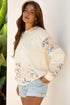 Patchwork Print Detail Kangaroo Pocket Pullover Hoodie