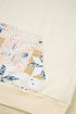 Patchwork Print Detail Kangaroo Pocket Pullover Hoodie
