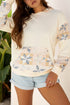 Patchwork Print Detail Kangaroo Pocket Pullover Hoodie