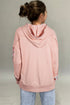 Patchwork Print Panel Raw Edge Pullover Hoodie