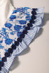 Patchwork Print Ricrac Trim Flutter Sleeve Blouse