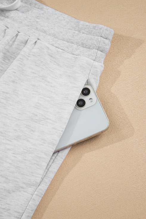 Patchwork Print Uneven Hem Pullover Shorts Loungewear
