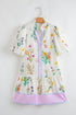 Patchwork Puff Sleeve H Line Floral Dress