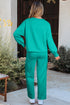 Patchwork Pullover And Wide Leg Cargo Pant Set