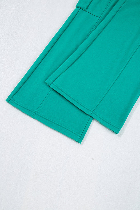 Patchwork Pullover And Wide Leg Cargo Pant Set