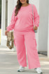Patchwork Pullover And Wide Leg Cargo Pant Set