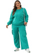 Patchwork Pullover And Wide Leg Cargo Pant Set
