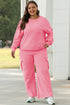 Patchwork Pullover And Wide Leg Cargo Pant Set
