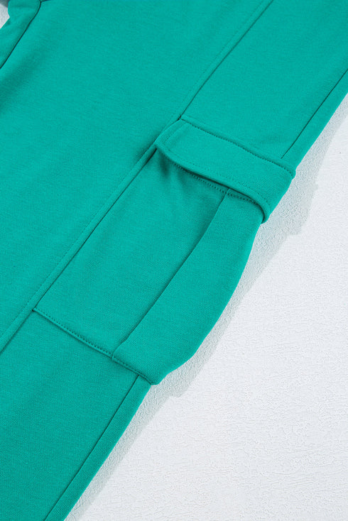Patchwork Pullover And Wide Leg Cargo Pant Set
