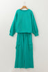 Patchwork Pullover And Wide Leg Cargo Pant Set