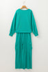 Patchwork Pullover And Wide Leg Cargo Pant Set