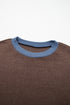 Patchwork Round Neck Long Sleeve Lounge Set