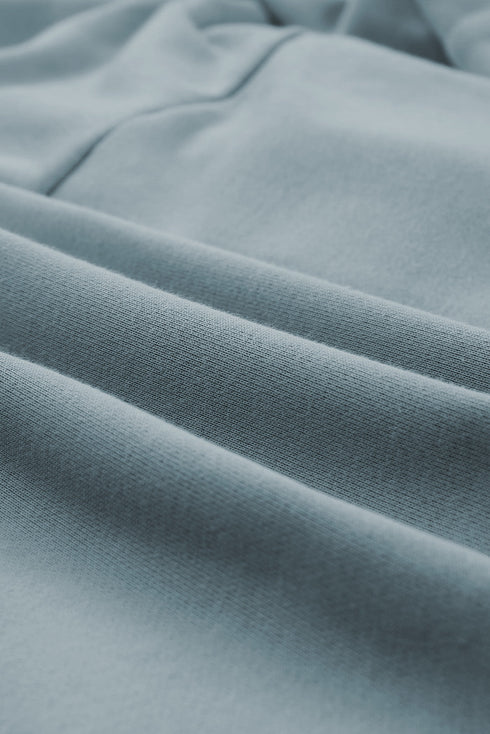 Patchwork Side Pockets Oversized Henley Hoodie