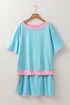 Patchwork Skirt And T Shirt Plus Size Loungewear Set