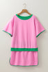 Patchwork Skirt And T Shirt Plus Size Loungewear Set