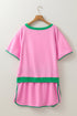 Patchwork Skirt And T Shirt Plus Size Loungewear Set
