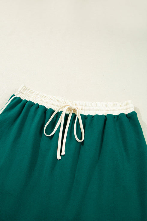 Patchwork Skirt And T Shirt Plus Size Loungewear Set