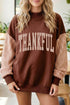 Patchwork Sleeve Plaid Pattern Graphic Mock Neck Sweatshirt