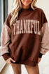 Patchwork Sleeve Plaid Pattern Graphic Mock Neck Sweatshirt