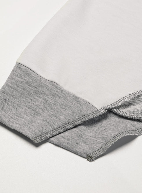 Patchwork Stitching Irregular Hem Long Sleeve Relaxed Top