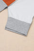 Patchwork Stitching Irregular Hem Long Sleeve Relaxed Top