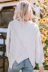 Patchwork Stitching Irregular Hem Long Sleeve Relaxed Top