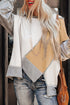 Patchwork Stitching Irregular Hem Long Sleeve Relaxed Top