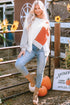 Patchwork Stitching Irregular Hem Long Sleeve Relaxed Top