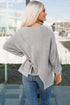 Patchwork Stitching Irregular Hem Long Sleeve Relaxed Top