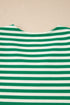 Patchwork Stripe Print Puff Sleeve V Neck Blouse