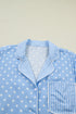 Patchwork Stripe Print Viscose Soft Short Pajama Set