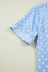 Patchwork Stripe Print Viscose Soft Short Pajama Set